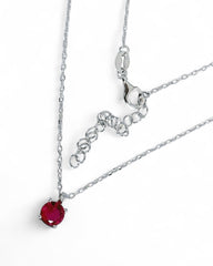 Sparkling Collier Round Pendant Necklace (Red)