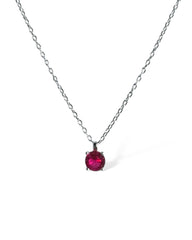 Sparkling Collier Round Pendant Necklace (Red)