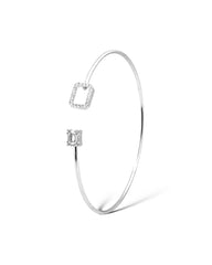Gem & Glass Box Open Bangle - Zilara Store