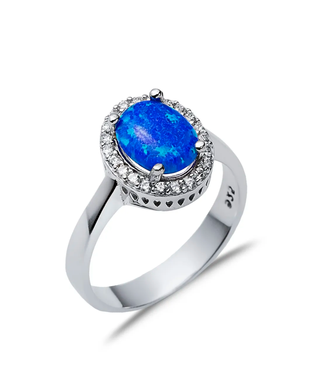 Zilara Blue Opal Oval Ring -Blue Opal Edition