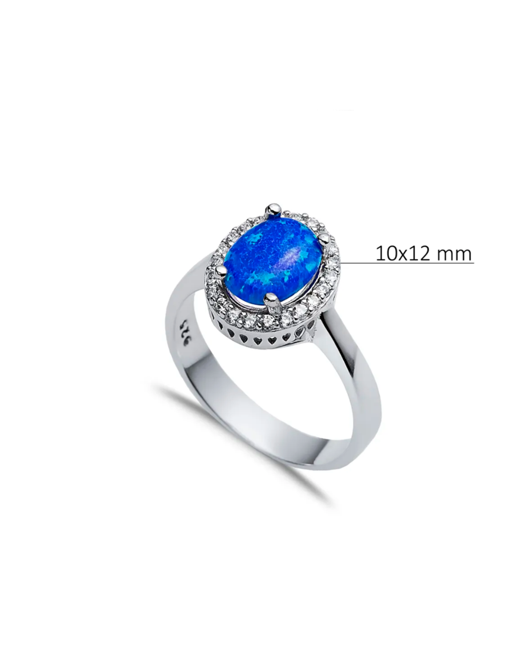 Zilara Blue Opal Oval Ring -Blue Opal Edition