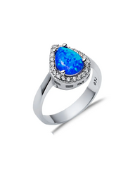 Zilara Blue Opal Drop Ring -Blue Opal Edition