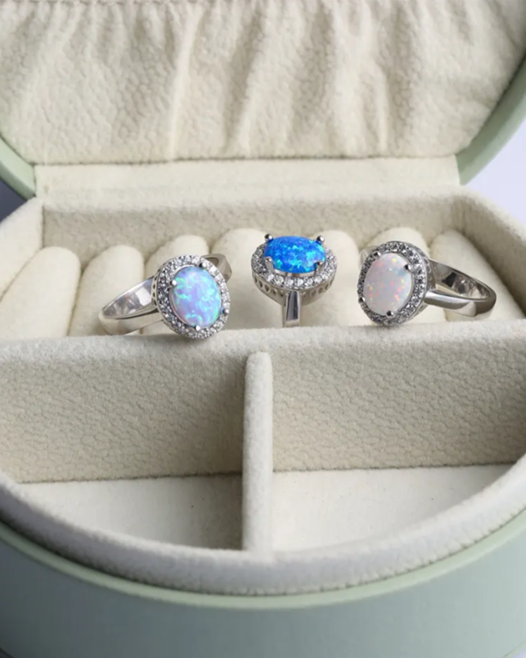 Zilara Blue Opal Oval Ring -Blue Opal Edition