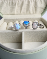 Zilara Blue Opal Oval Ring -Blue Opal Edition